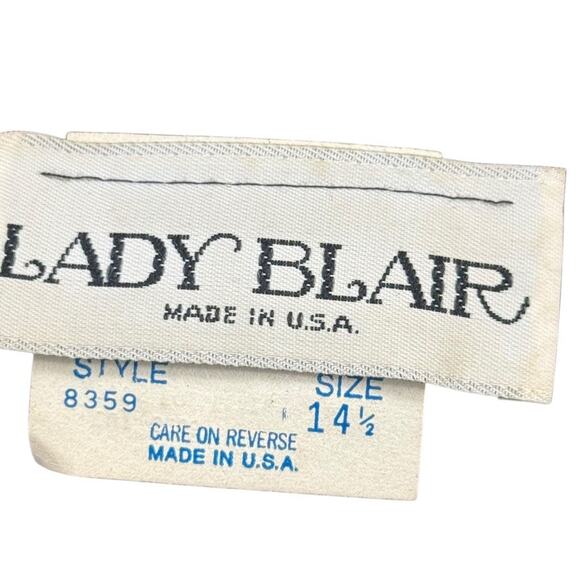 Lady Blair Pleated Ruffle Vintage USA Made Midi High Neck Sheer Chiffon Dress 14 - Picture 16 of 16